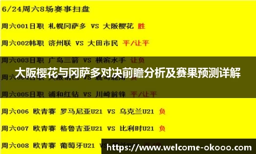 大阪樱花与冈萨多对决前瞻分析及赛果预测详解